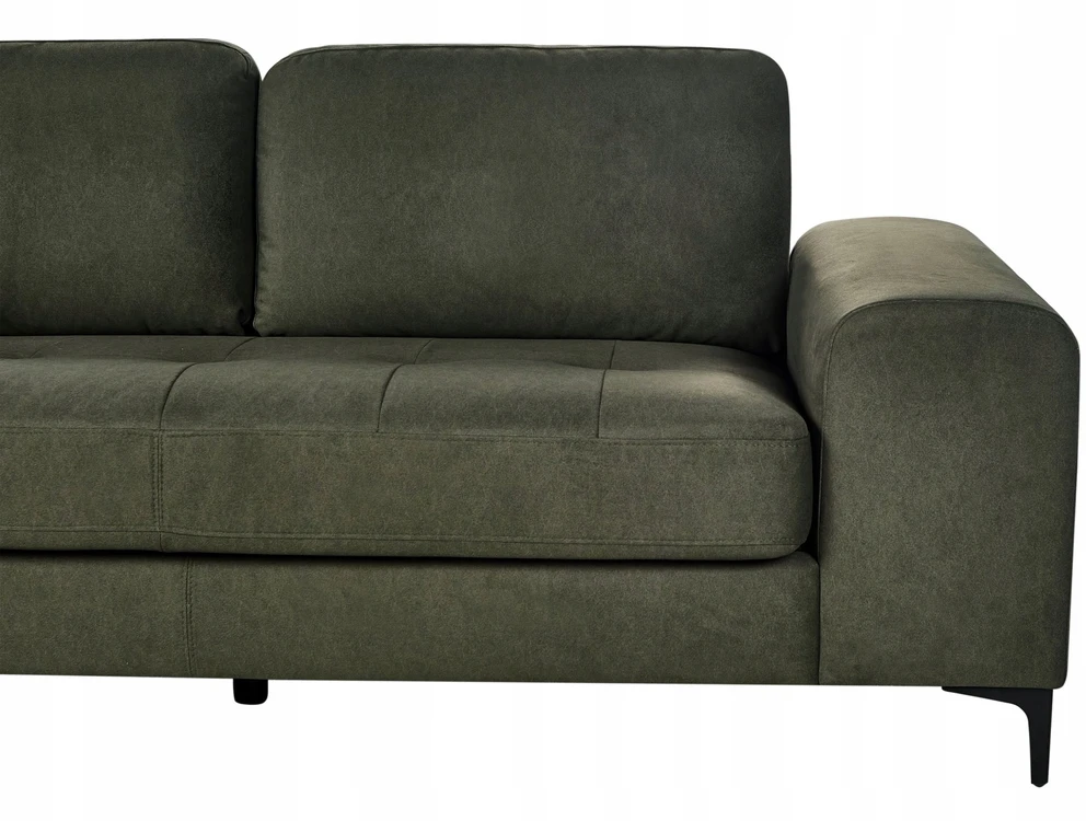 Beliani 4 vietų kampinė sofa KIRUNA, veliūras, tamsiai žalia, dešininė