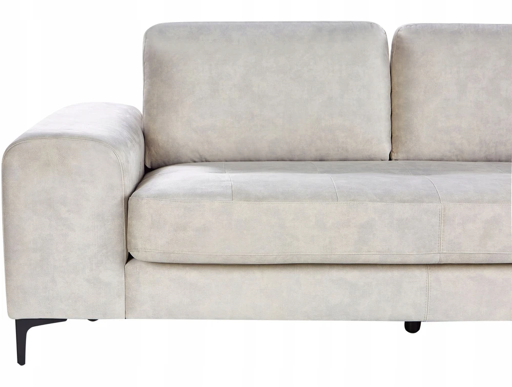 Beliani 4 asmenų kampinė sofa KIRUNA, veliūras, šviesiai smėlio spalvos, kairinė