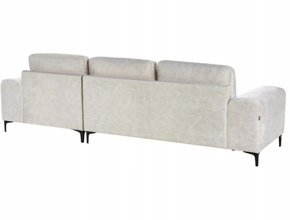 Beliani 4 asmenų kampinė sofa KIRUNA, veliūras, šviesiai smėlio spalvos, kairinė