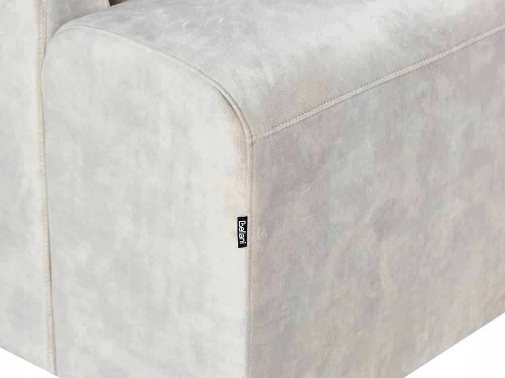 Beliani 4 vietų kampinė sofa KIRUNA, veliūras, šviesiai smėlio spalvos, dešinė pusė