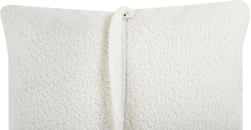 Beliani 4 vietų kampinė sofa LUNGO, „Boucle“, balta, kairinė