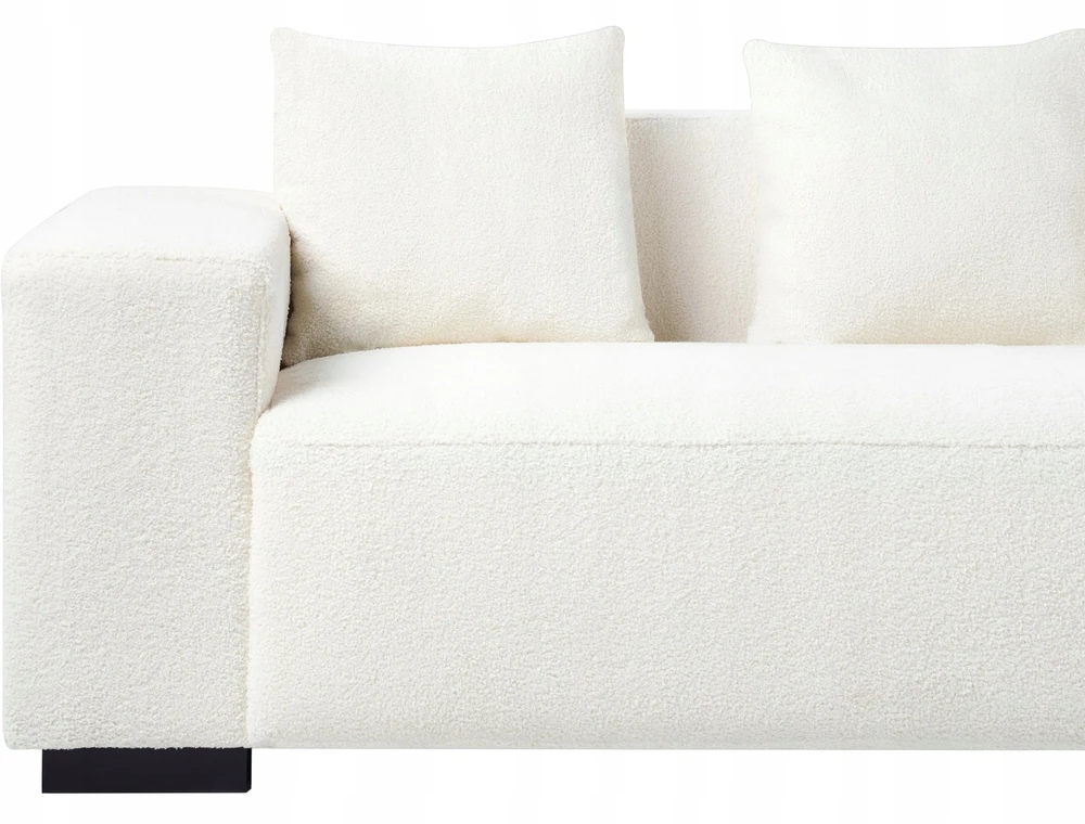 Beliani 4 vietų kampinė sofa LUNGO, „Boucle“, balta, kairinė