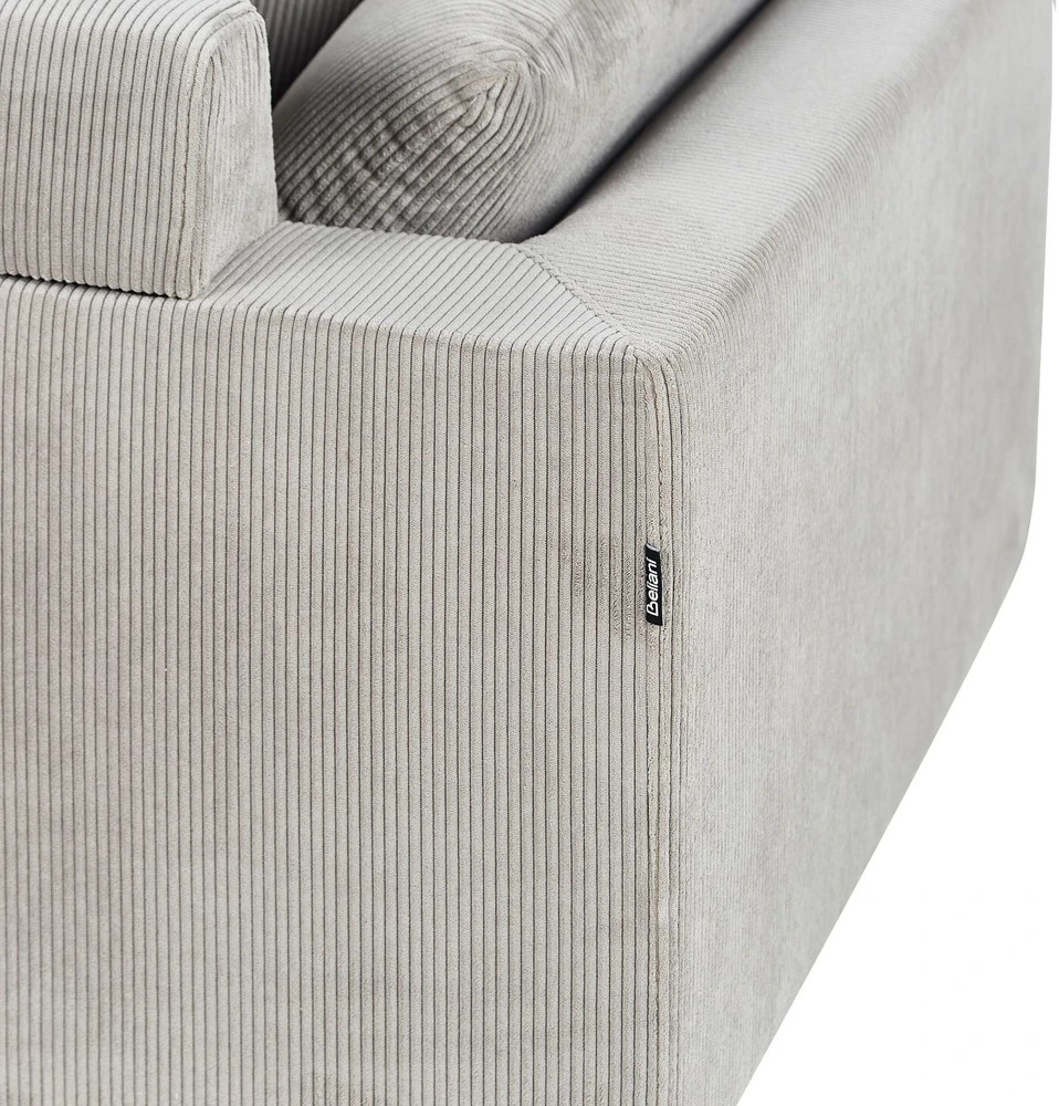 Beliani 4 vietų kampinė sofa LUNNER, veliūras, šviesiai pilka, kairinė