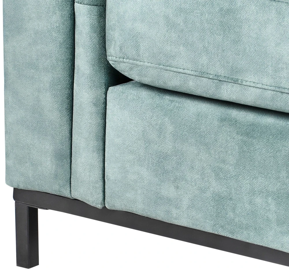 Beliani Kampinė sofa OSLO, 4 vietų, veliūrinė, lazūros mėlyna, kairinė