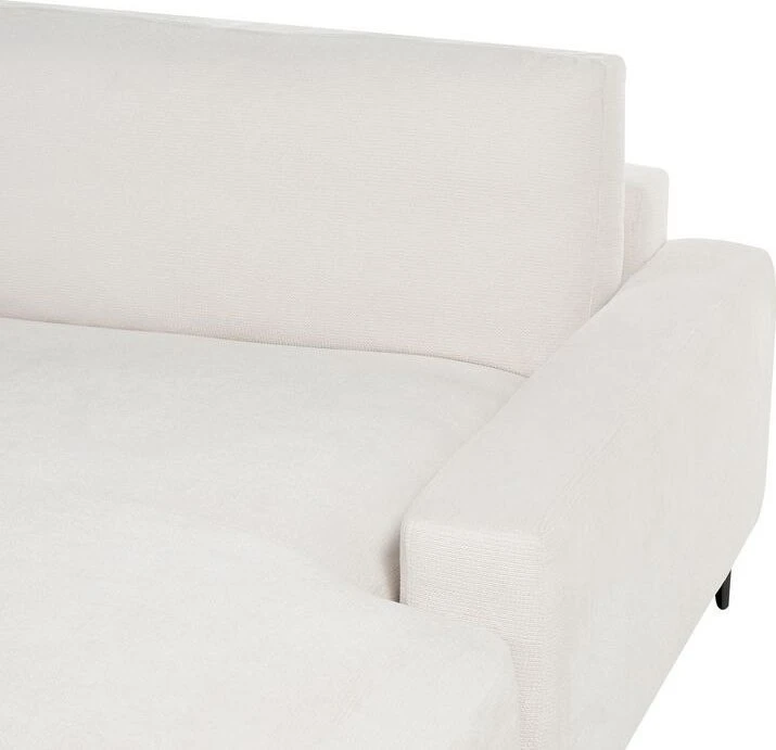 Beliani Trivietė kampinė sofa MALOY, šenilas, kreminė balta, kairinė
