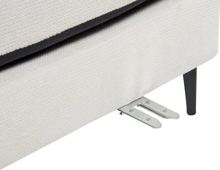 Beliani Trivietė kampinė sofa MALOY, šenilas, kreminė balta, kairinė