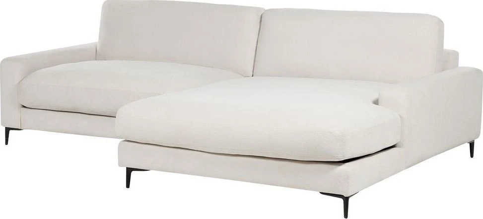Beliani Trivietė kampinė sofa MALOY, šenilas, kreminė balta, kairinė