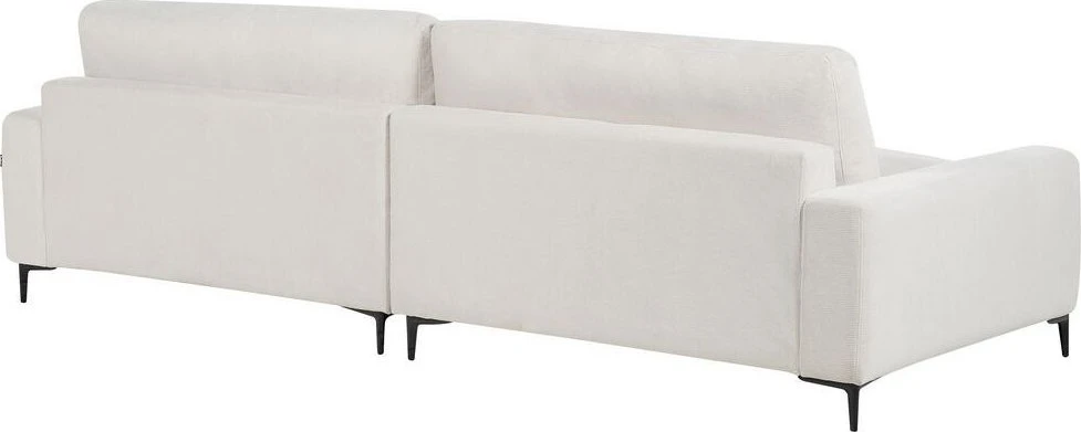 Beliani Trivietė kampinė sofa MALOY, šenilas, kreminė balta, kairinė