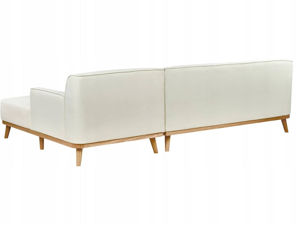 Beliani Trivietė kampinė sofa SIMOS, kreminė balta, kairinė