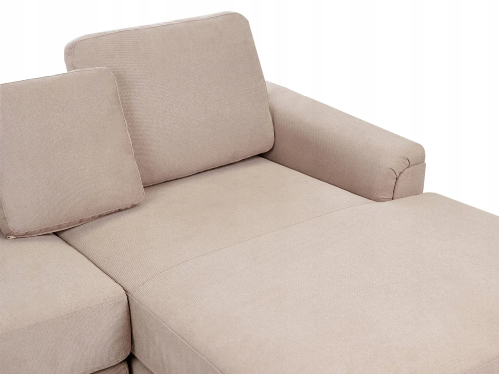 Beliani 4 vietų kampinė sofa KOHLO smėlio/pilkos spalvos, kairinė