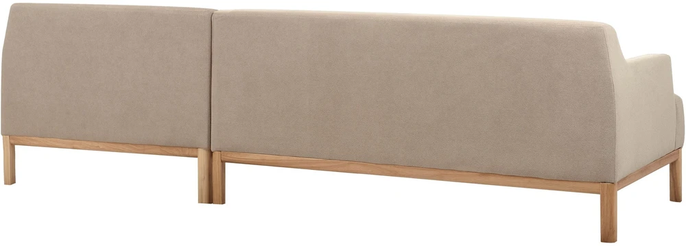 Beliani Trijų vietų kampinė sofa SOSJO, smėlio ir pilkos spalvos, kairinė
