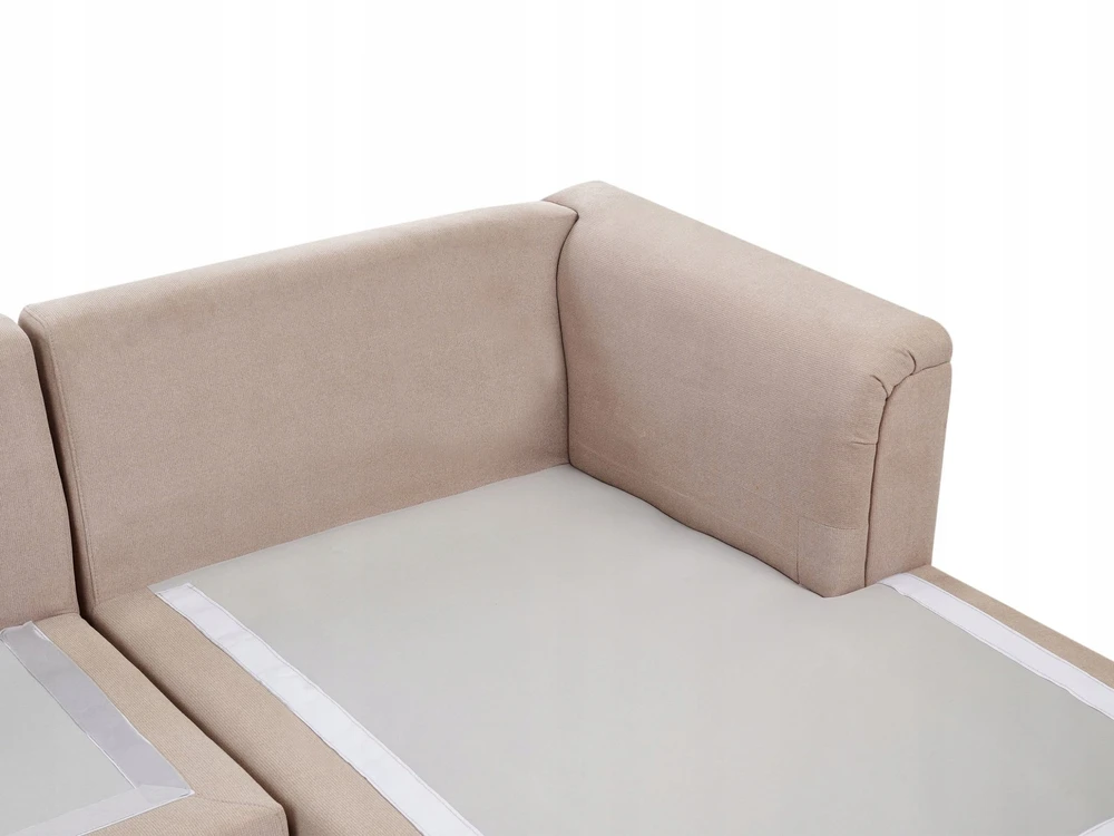 Beliani 4 vietų kampinė sofa KOHLO smėlio/pilkos spalvos, kairinė