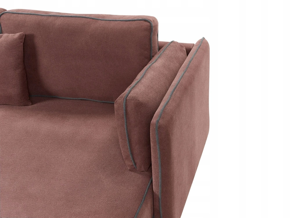 Beliani Kampinė sofa ALTAN, 3-vietė, bordo spalvos, kairinė
