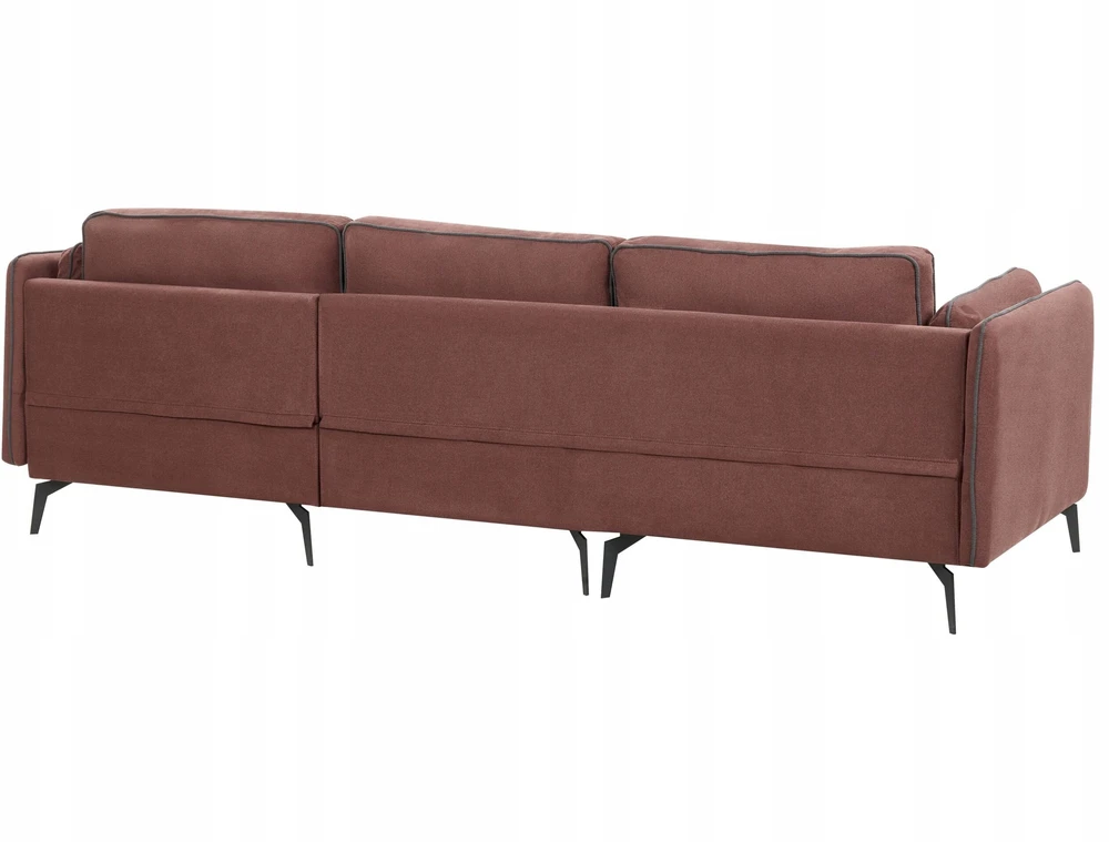 Beliani Kampinė sofa ALTAN, 3-vietė, bordo spalvos, kairinė