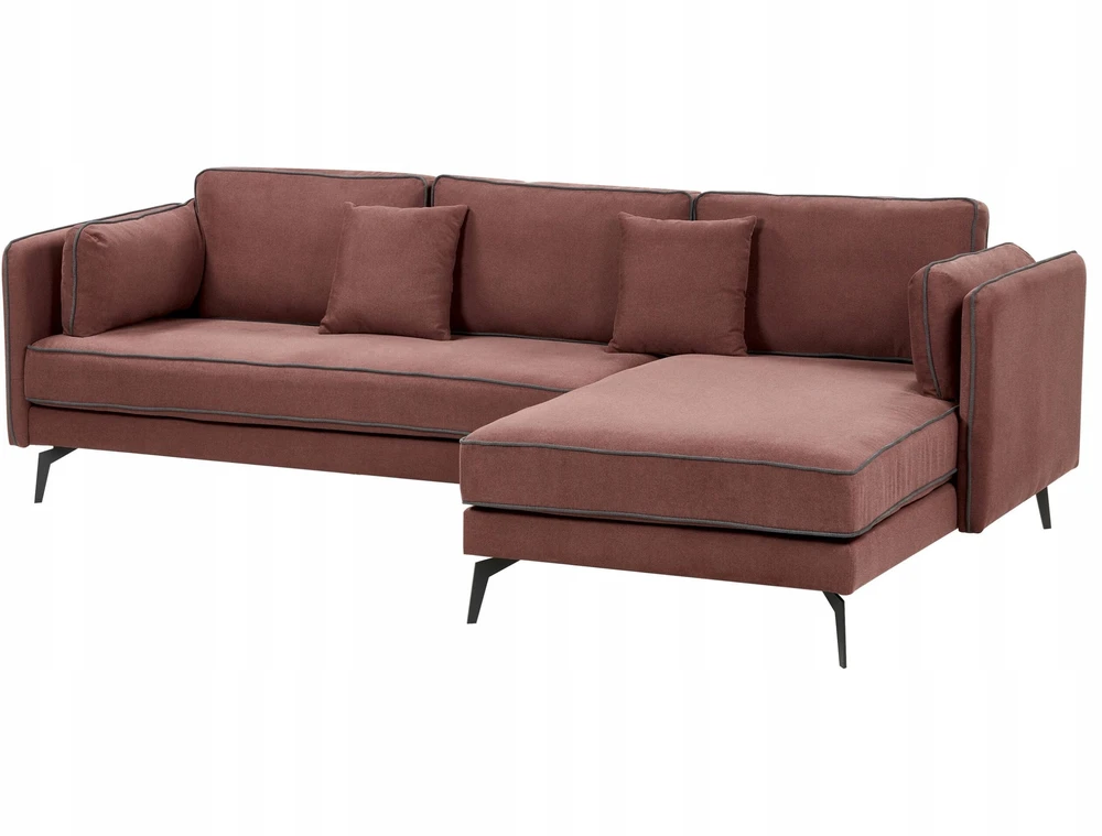 Beliani Kampinė sofa ALTAN, 3-vietė, bordo spalvos, kairinė
