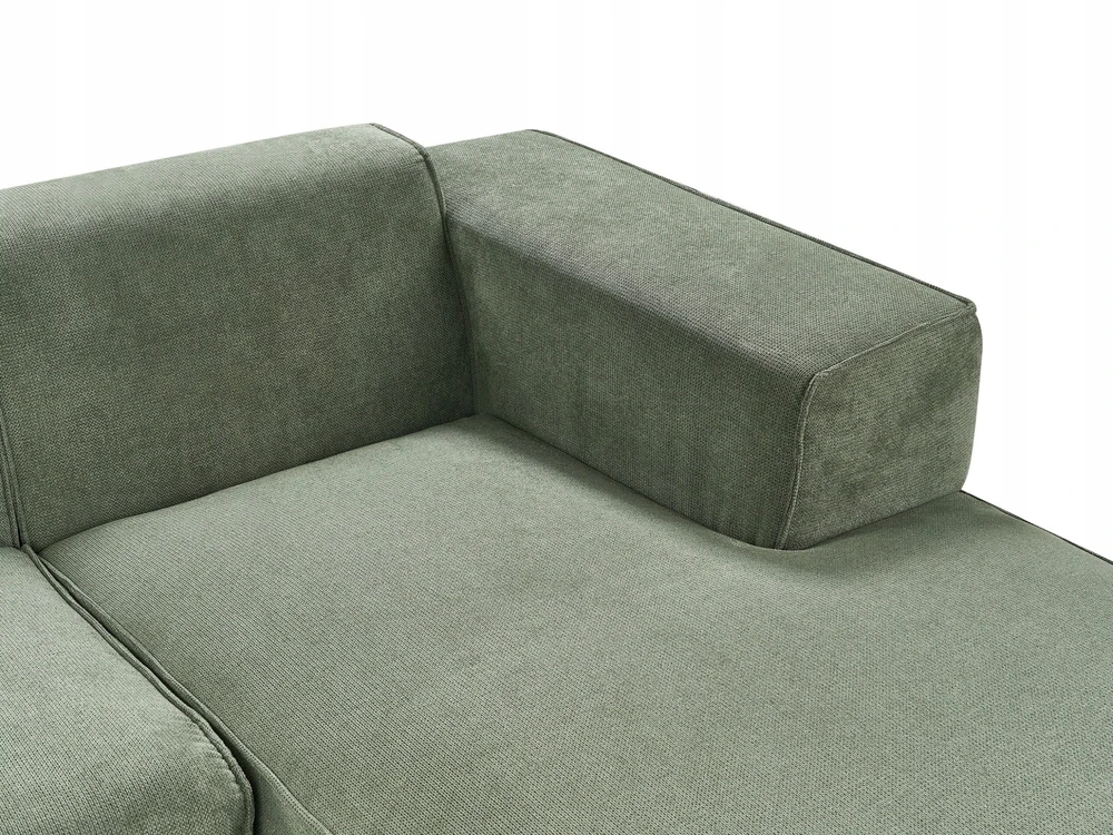 Beliani Trivietė kampinė sofa DOLVA, šenilinė, tamsiai žalia, kairinė