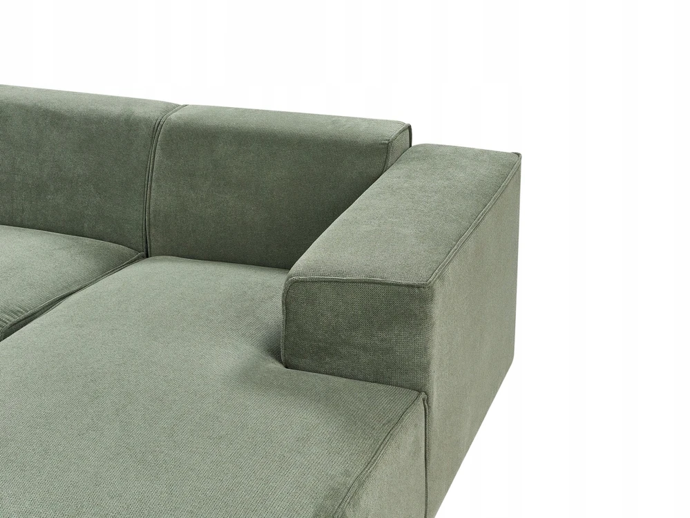 Beliani Trivietė kampinė sofa DOLVA, šenilinė, tamsiai žalia, kairinė