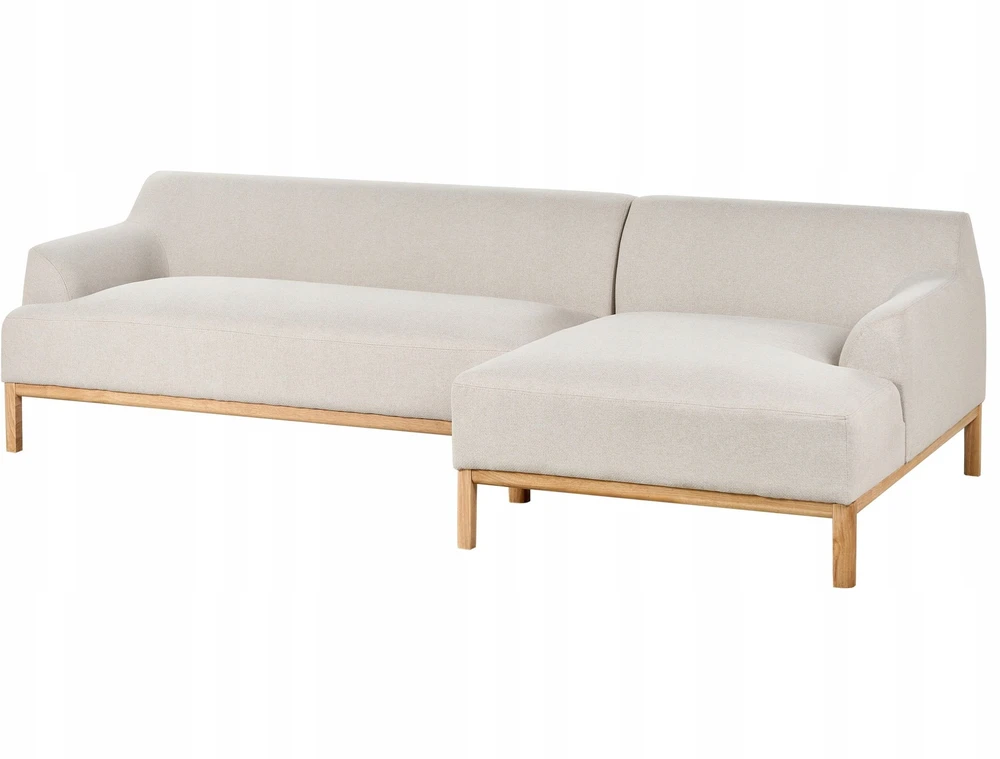 Beliani Trivietė kampinė sofa SOSJO, šviesiai smėlio spalvos, kairinė