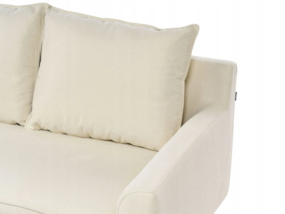 Beliani Trivietė kampinė sofa ELVENES, šviesiai smėlio spalvos