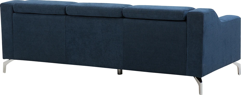 Beliani Keturvietė kampinė sofa GLOSLI tamsiai mėlyna, kairinė
