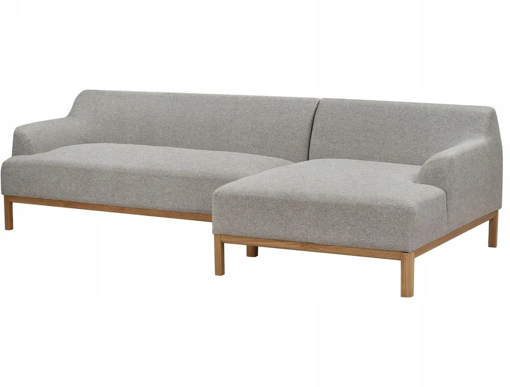 Beliani Trivietė kampinė sofa SOSJO šviesiai pilka kairinė