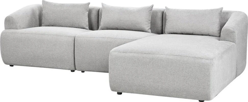 Beliani Trivietė kampinė sofa SVANSELE pilka, kairinė