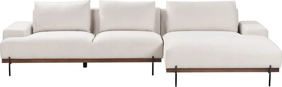 Beliani Kampinė sofa 4 asmenims MARIFERD šviesiai smėlio spalvos kairinė