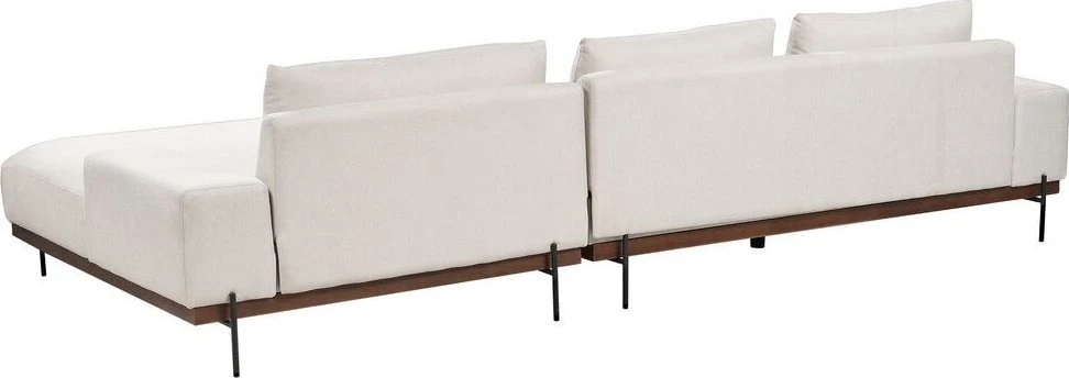 Beliani Kampinė sofa 4 asmenims MARIFERD šviesiai smėlio spalvos kairinė