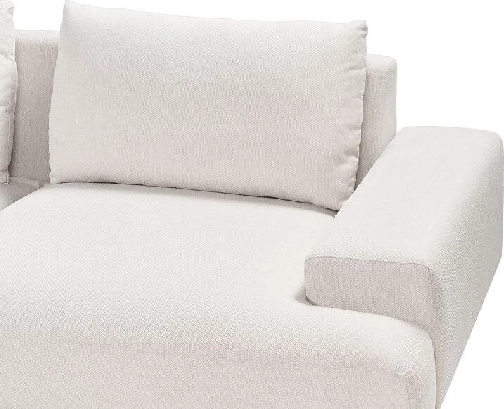 Beliani Kampinė sofa 4 asmenims MARIFERD šviesiai smėlio spalvos kairinė
