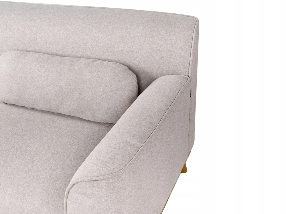 Beliani 3 vietų kampinė sofa SIMOS šviesiai pilka, kairinė