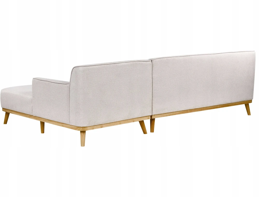 Beliani 3 vietų kampinė sofa SIMOS šviesiai pilka, kairinė