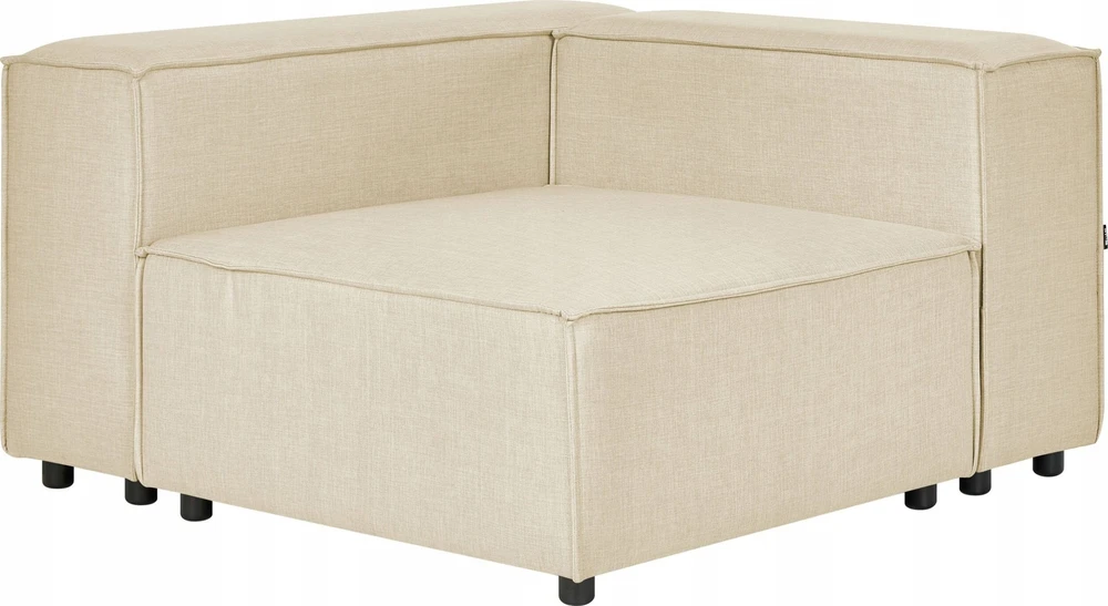 Beliani Modulinė kampinė sofa APRICA, sintetinis linas, smėlio spalvos, dešininė