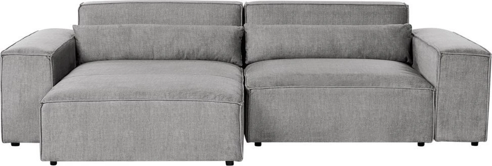 Beliani Modulinė 3 vietų kampinė sofa „HELLNAR“, dešininė, pilka