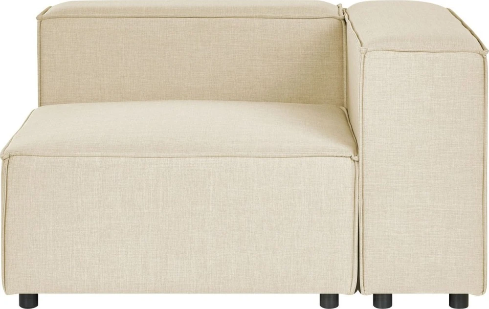 Beliani Modulinė 3 vietų sofa APRICA iš sintetinio lino, smėlio spalvos, dešininė