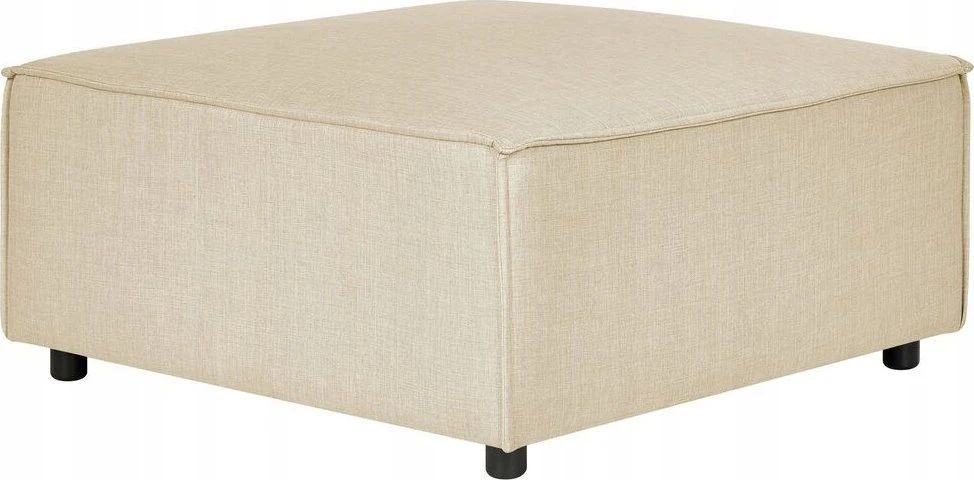 Beliani Trijų vietų modulinė kampinė sofa APRICA, sintetinio lino audinys, smėlio spalvos, su dešinine otomane