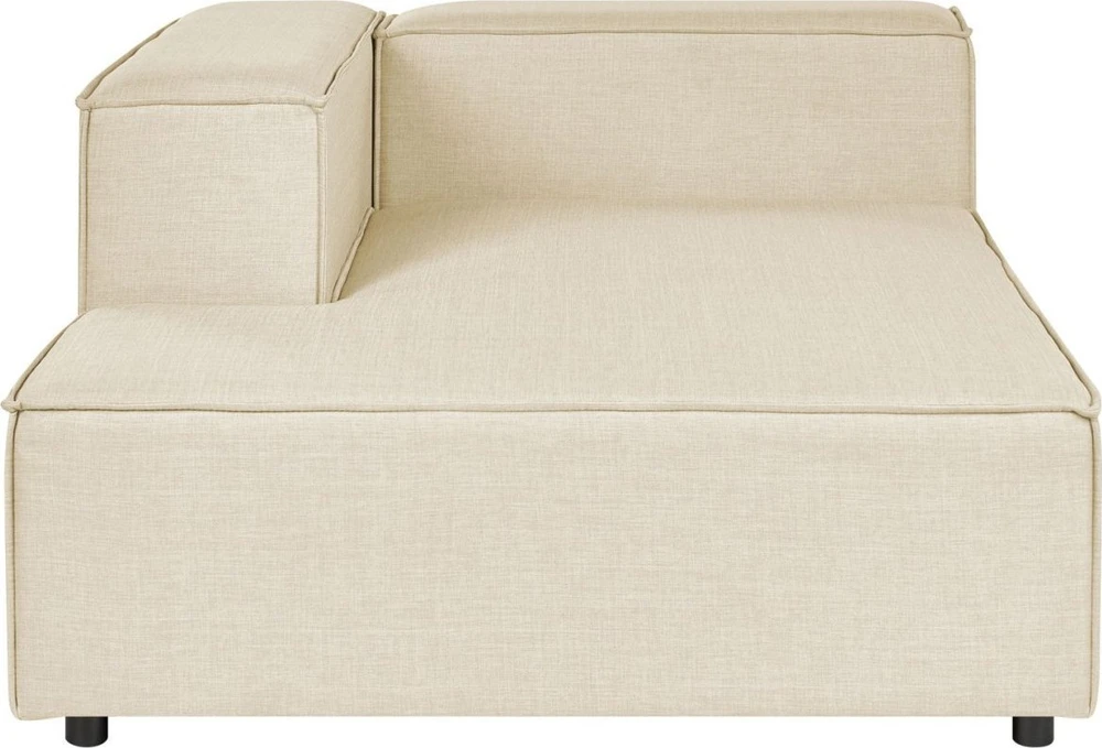 Beliani Modulinė 3 vietų sofa APRICA iš sintetinio lino, smėlio spalvos, dešininė