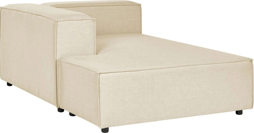 Beliani Modulinė 3 vietų sofa APRICA iš sintetinio lino, smėlio spalvos, dešininė