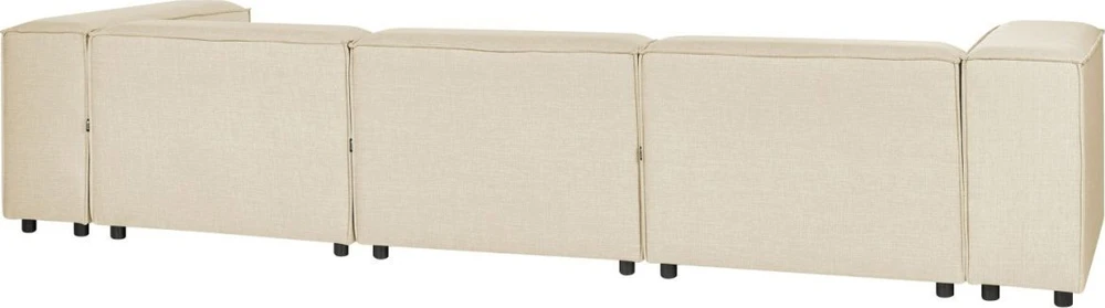 Beliani Modulinė 3 vietų sofa APRICA iš sintetinio lino, smėlio spalvos, dešininė