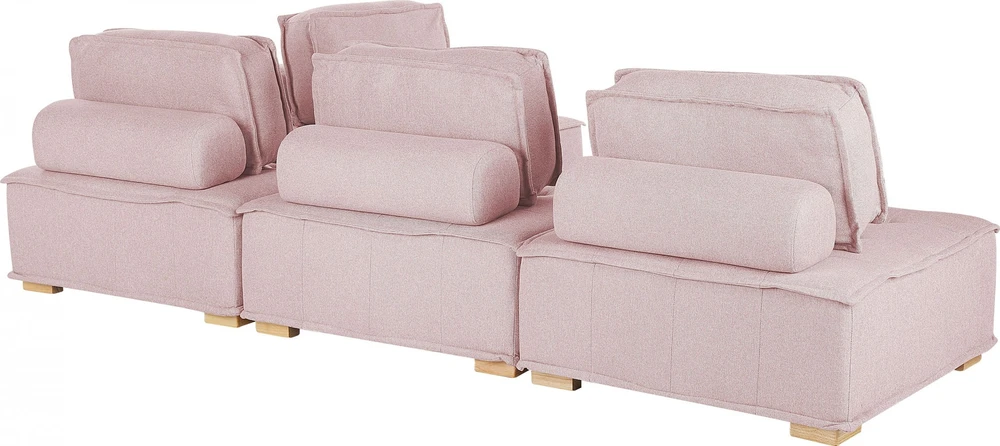 Beliani 4 vietų modulinė kampinė sofa TIBRO dešininė rožinė
