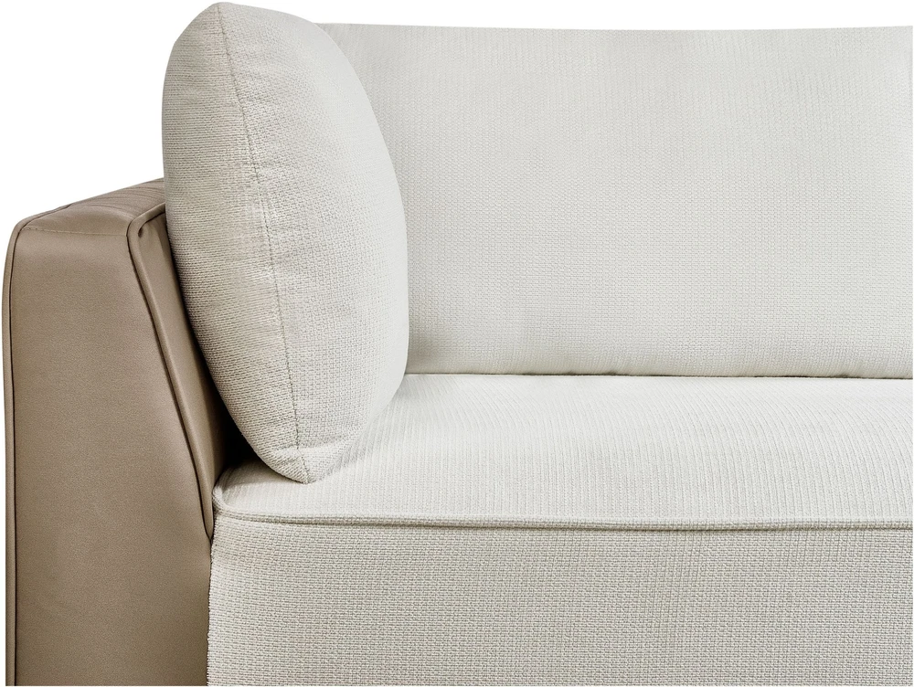 Beliani Trivietė kampinė sofa MYKEN, nebalinta, kairinė