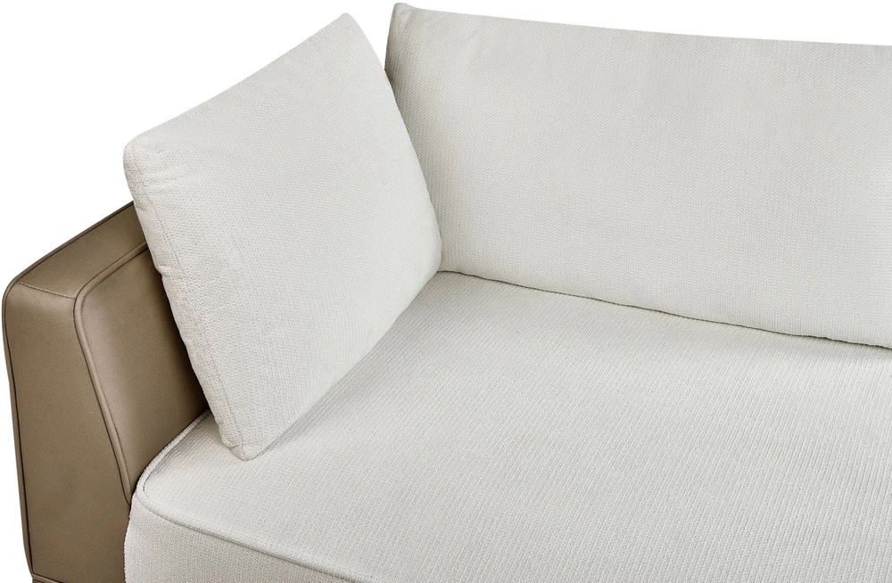 Beliani Trivietė kampinė sofa MYKEN, nebalinta, kairinė