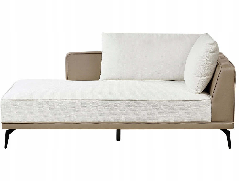Beliani Trivietė kampinė sofa MYKEN kreminės baltos spalvos, dešininė