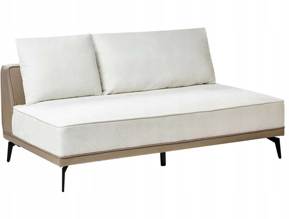 Beliani Trivietė kampinė sofa MYKEN kreminės baltos spalvos, dešininė