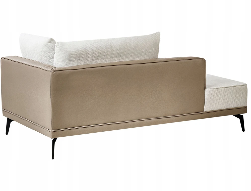 Beliani Trivietė kampinė sofa MYKEN kreminės baltos spalvos, dešininė