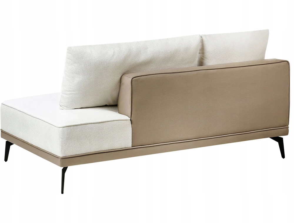 Beliani Trivietė kampinė sofa MYKEN kreminės baltos spalvos, dešininė
