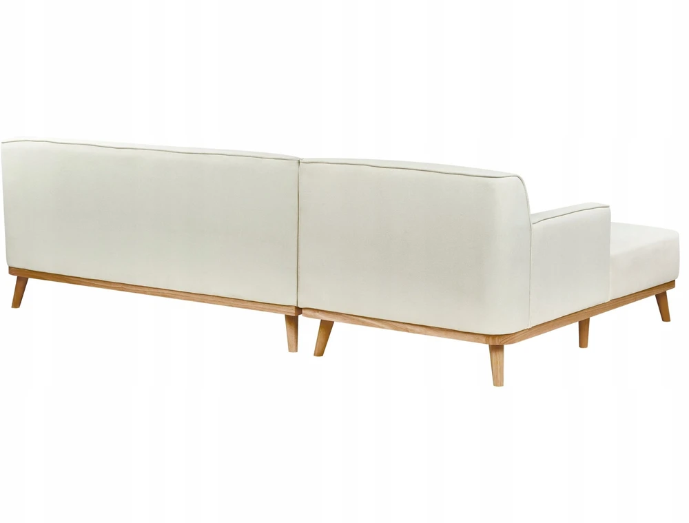 Beliani Trivietė kampinė sofa SIMOS, kreminės spalvos, dešininė