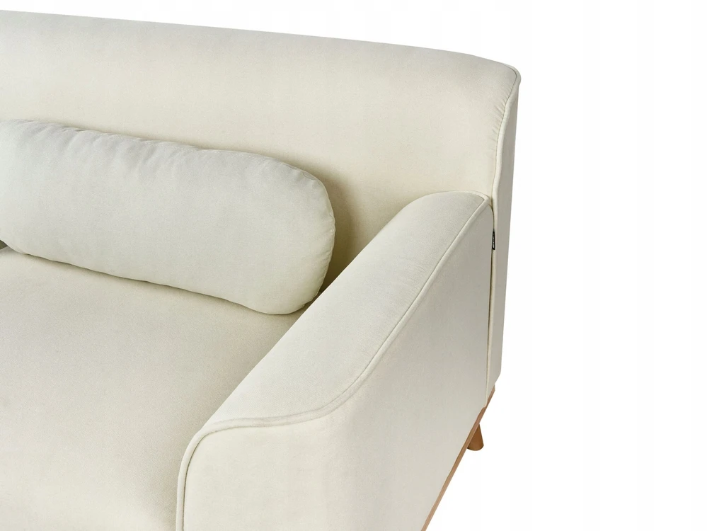 Beliani Trivietė kampinė sofa SIMOS, kreminės spalvos, dešininė
