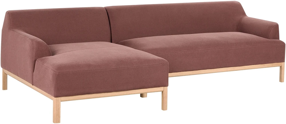 Beliani Trivietė kampinė sofa SOSJO bordo spalvos, dešininė