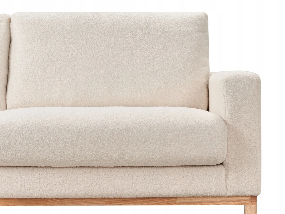 Beliani 4 vietų kampinė sofa SIGGARD Boucle balta, dešininė
