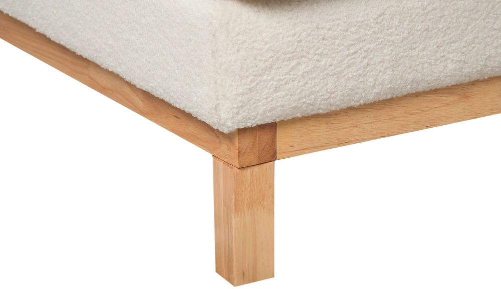 Beliani 4 vietų kampinė sofa SIGGARD Boucle balta, dešininė